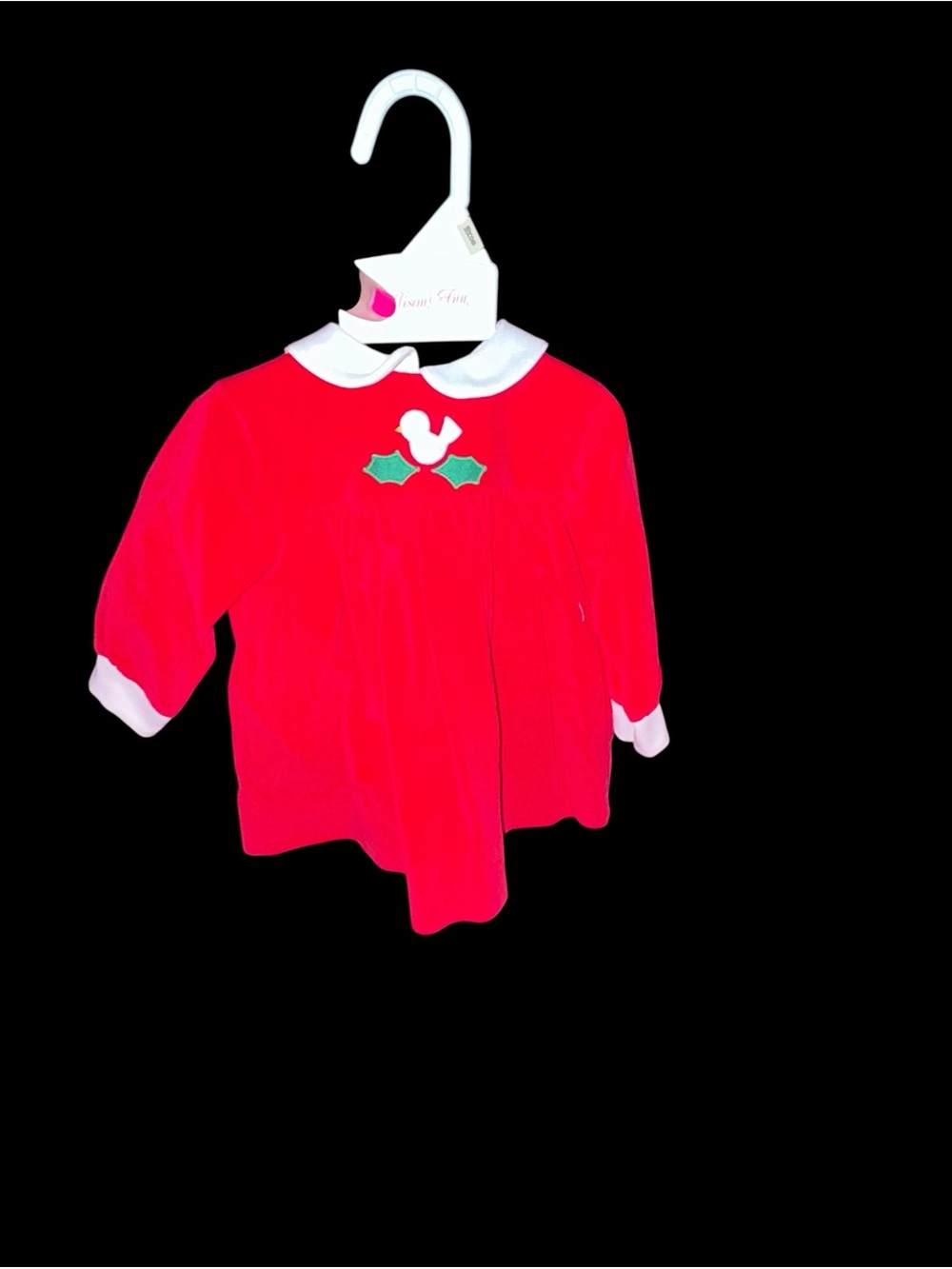 Classic Red Holiday Dress Top with White Collar - Kids